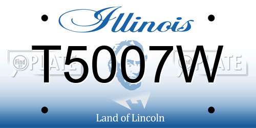 T5007W Illinois License Plate