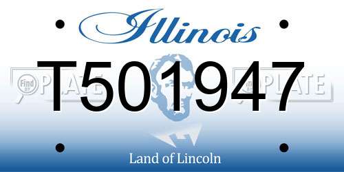 T501947 Illinois License Plate