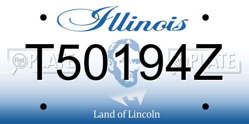 T50194Z Illinois License Plate