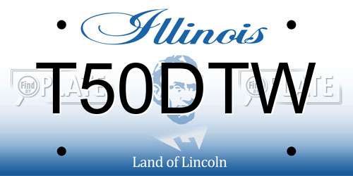 T50DTW Illinois License Plate