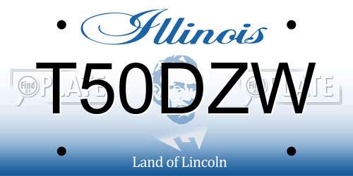 T50DZW Illinois License Plate