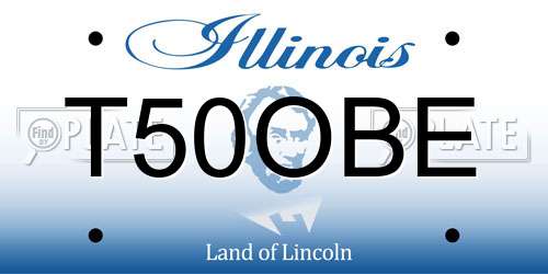 T50OBE Illinois License Plate