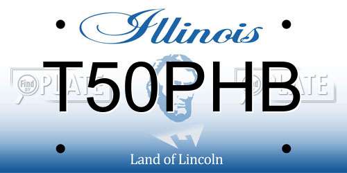 T50PHB Illinois License Plate