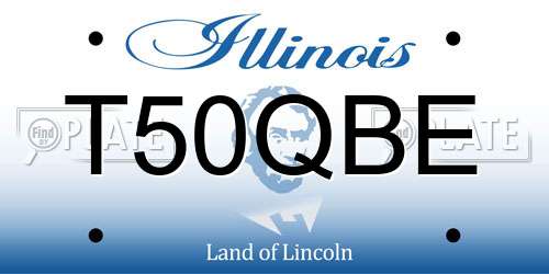 T50QBE Illinois License Plate