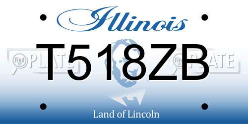 T518ZB Illinois License Plate