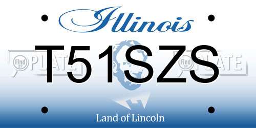 T51SZS Illinois License Plate