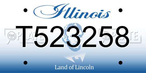 T523258 Illinois License Plate