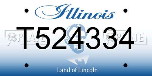 T524334 Illinois License Plate