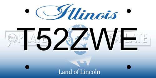 T52ZWE Illinois License Plate