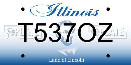 T537OZ Illinois License Plate