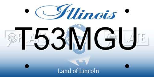 T53MGU Illinois License Plate