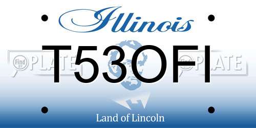 T53OFI Illinois License Plate