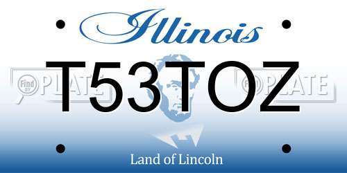 T53TOZ Illinois License Plate