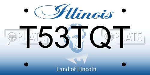 T53TQT Illinois License Plate