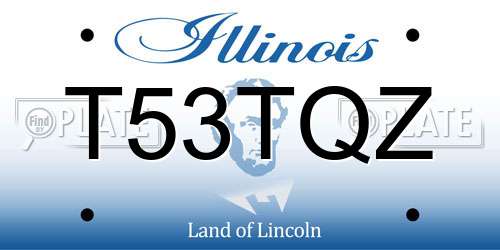 T53TQZ Illinois License Plate