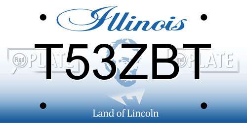 T53ZBT Illinois License Plate