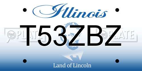 T53ZBZ Illinois License Plate
