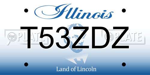 T53ZDZ Illinois License Plate