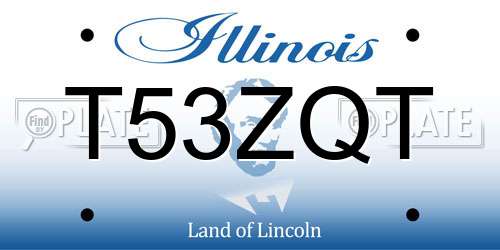 T53ZQT Illinois License Plate