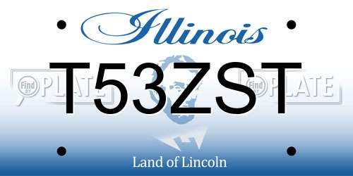 T53ZST Illinois License Plate