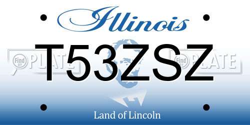 T53ZSZ Illinois License Plate