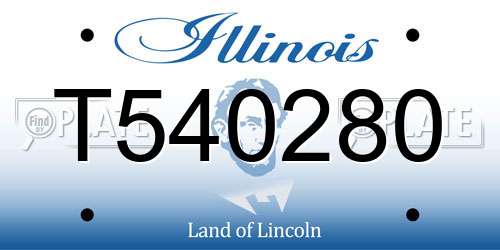 T540280 Illinois License Plate
