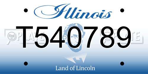 T540789 Illinois License Plate