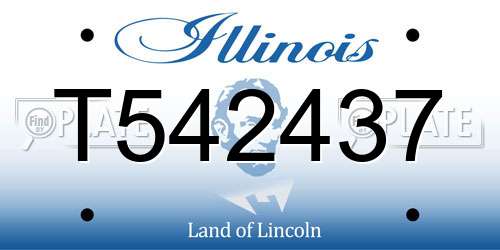 T542437 Illinois License Plate