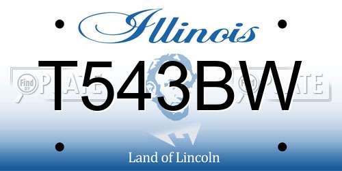 T543BW Illinois License Plate