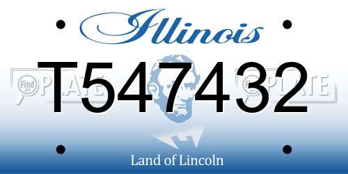 T547432 Illinois License Plate