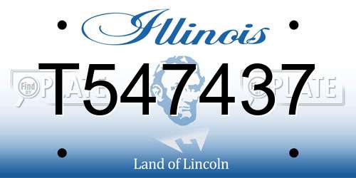 T547437 Illinois License Plate