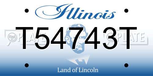 T54743T Illinois License Plate