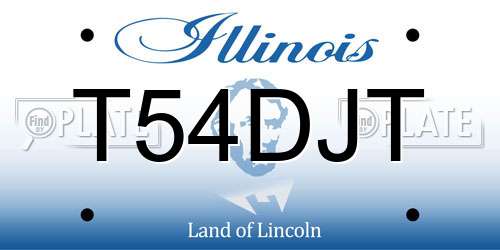 T54DJT Illinois License Plate
