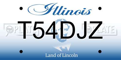 T54DJZ Illinois License Plate