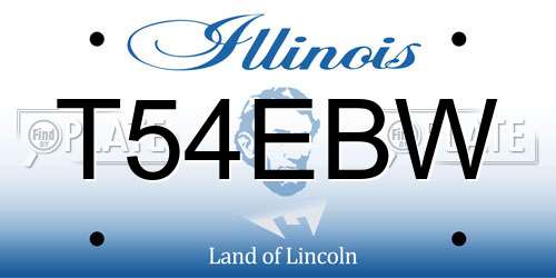 T54EBW Illinois License Plate