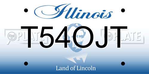 T54OJT Illinois License Plate