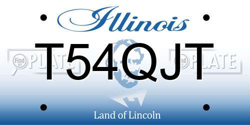 T54QJT Illinois License Plate