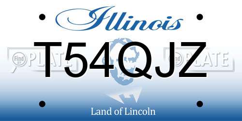 T54QJZ Illinois License Plate