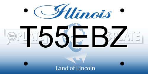 T55EBZ Illinois License Plate