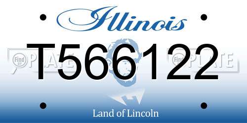 T566122 Illinois License Plate