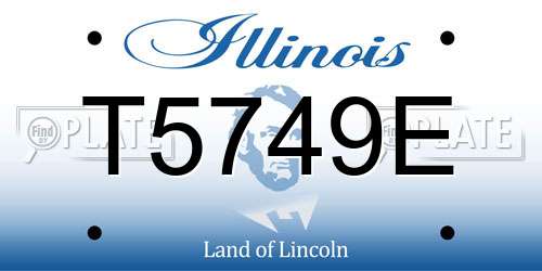 T5749E Illinois License Plate