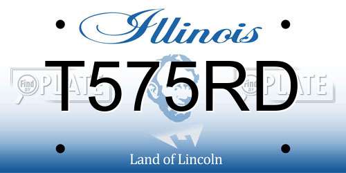 T575RD Illinois License Plate
