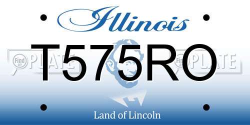T575RO Illinois License Plate
