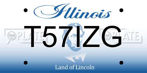 T57IZG Illinois License Plate