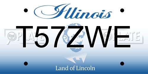 T57ZWE Illinois License Plate