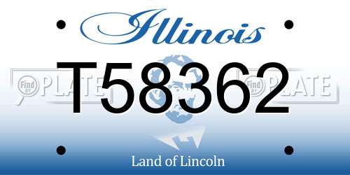T58362 Illinois License Plate