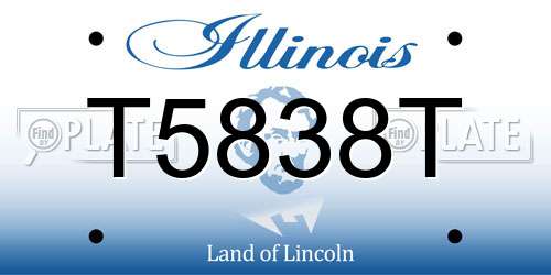 T5838T Illinois License Plate