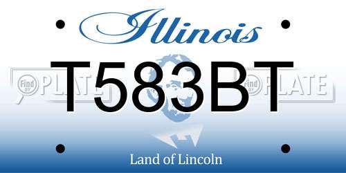T583BT Illinois License Plate