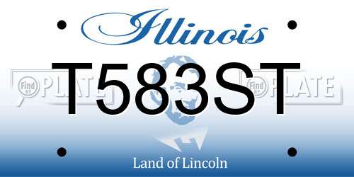 T583ST Illinois License Plate
