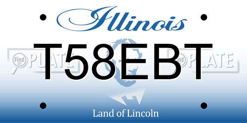 T58EBT Illinois License Plate
